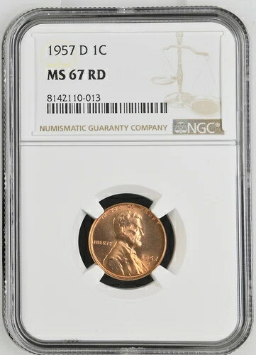 1957年 D リンカーン ウィート セント NGC MS-67 RD|WORLD RESOURCE【KING店】