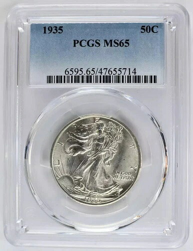 1935年 P ハーフダラー リバティウォーキング PCGS MS-65|WORLD RESOURCE【KING店】