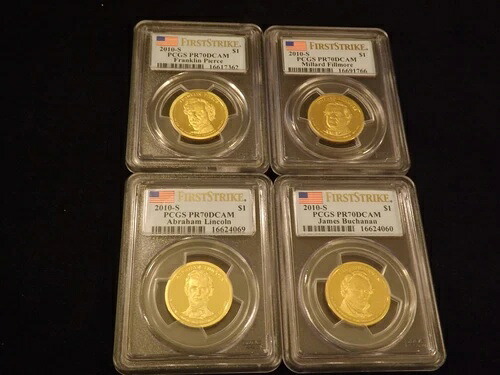 2010-S 1ドル大統領4枚コインセット ファーストストライク PCGS PR 70