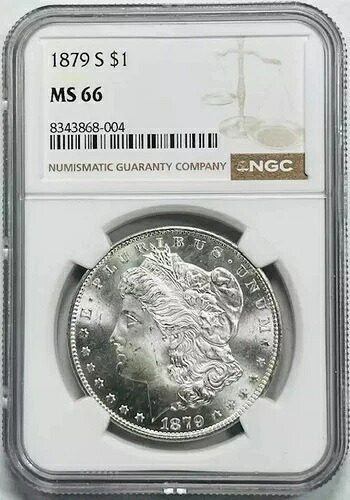 1879 S モーガン シルバー ダラー NGC MS-66 ホワイト!