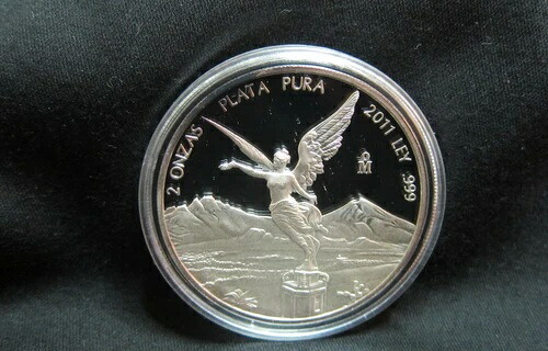 2011年 メキシコ リベルタッド 2オンス シルバートーン カプセル型プルーフコイン - 1,000枚鋳造！#1