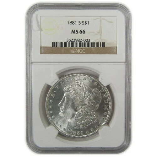 1881年 S モルガン・ダラー MS 66 NGC シルバー 未流通 1ドルコイン SKU:I19908