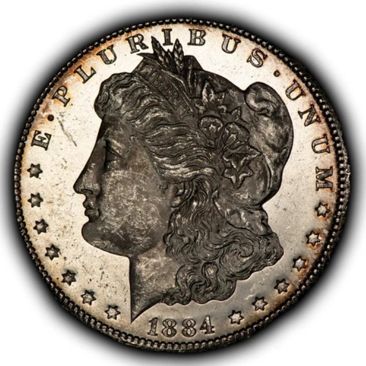 1884-CC 1ドルモルガン銀貨 - プルーフ状キー日付カーソンシティ - BU - B4887