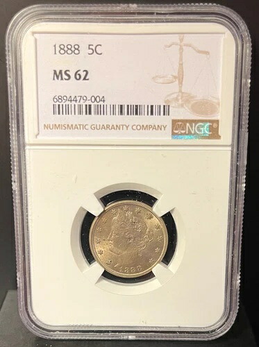 1888年 リバティ "V" ニッケル * NGC MS 62 * より良い日付 * 鮮明な打痕と美しい光沢??｜WORLD RESOURCE【KING店】