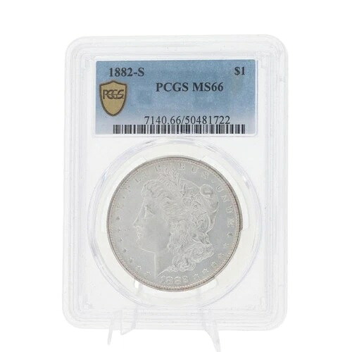 1882年 モルガン銀貨 1ドル硬貨 90%銀 サンフランシスコ造幣局 PCGS MS66