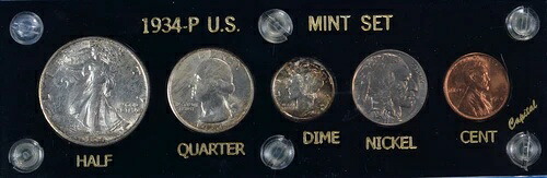 1934-P #2 米国造幣局発行コイン（黒） キャピタルホルダー付き すべてのコイン GEM UNC BU GEM