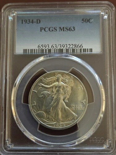 1934-D ウォーキング・リバティ・ハーフダラー PCGS MS 63|WORLD RESOURCE【KING店】