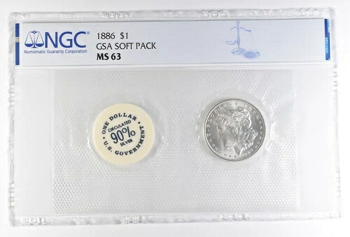 1886年 モルガン銀貨 GSA ソフトパック MS63 NGC *3589｜WORLD RESOURCE【KING店】
