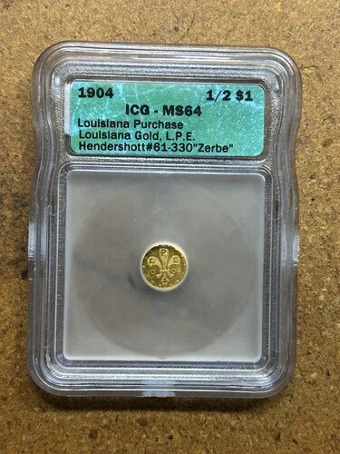 MS64 1904 1/2ドル金貨 ルイジアナ購入 万国博覧会 L.P.E. ZERBE