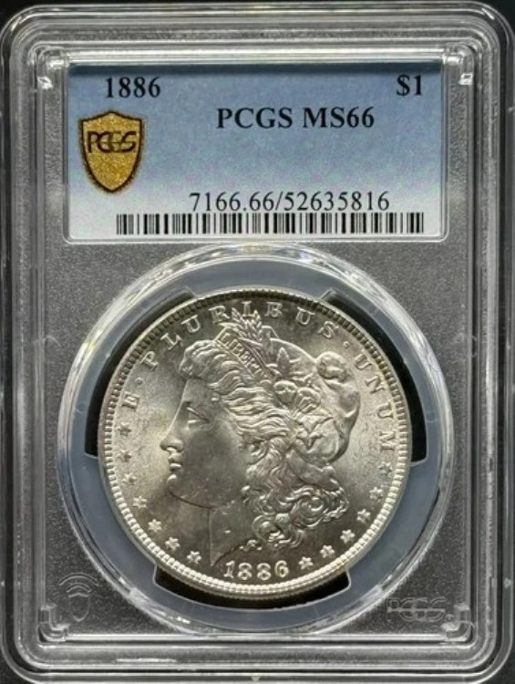 1886年モルガン銀貨 PCGS MS-66