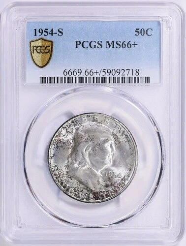 1954年 S フランクリン ハーフ PCGS MS66+