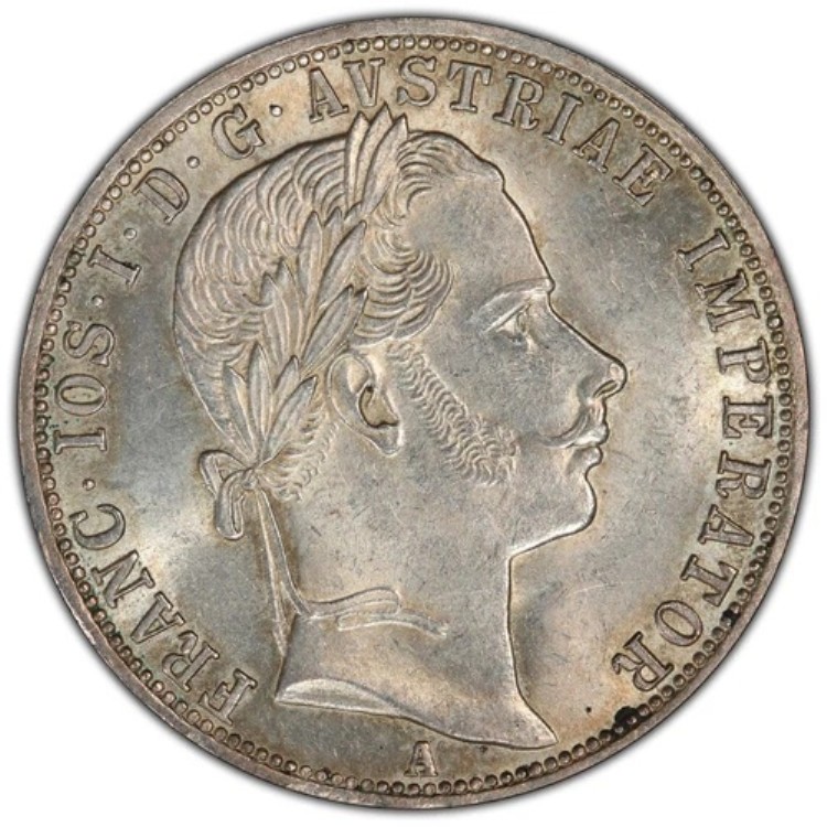 オーストリア - 1861-A フローリン - PCGS MS63 - 素晴らしい若きフランツ・ヨーゼフ1世フローリン - ニース
