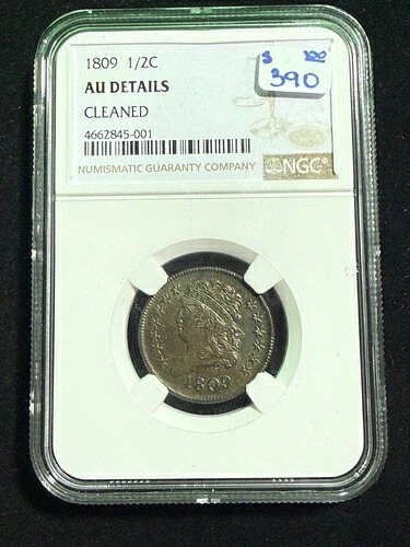 1809 クラシックヘッドハーフセント NGC AU 詳細クリーニング済み