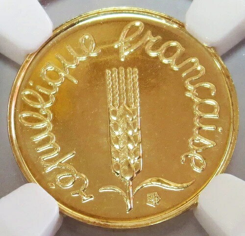2000年 フランス 金貨 最終 1 サンチーム NGC ミント ステート 69