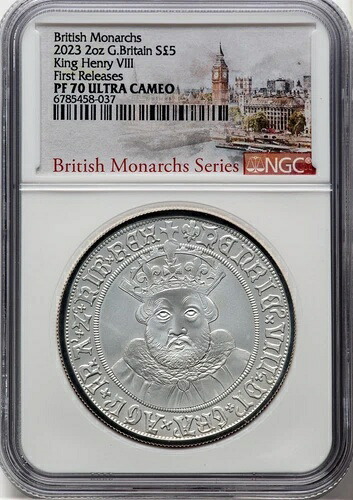 2023年 イギリス 2オンス 銀貨 5ポンド ヘンリー8世 NGC PF-70 UCAM FR｜WORLD RESOURCE【KING店】