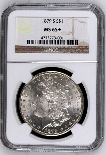1879年 S モルガン銀貨 - NGC MS 65+ 認定 4272773-001