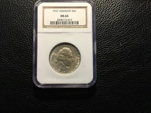 1927年バーモント記念ハーフドル硬貨 NGC 65 若干の小傷あり