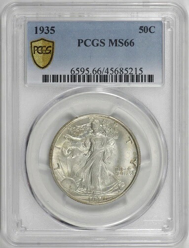 1935年ウォーキング・リバティ・ハーフダラー 50セント PCGS MS66、オリジナル [BN215]