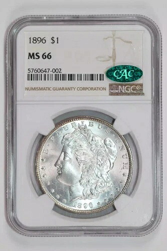 1896年 モルガン・ダラー NGC MS66 CAC