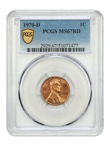 1970-D 1C PCGS MS67RD - リンカーンセント（現代） 217,250円