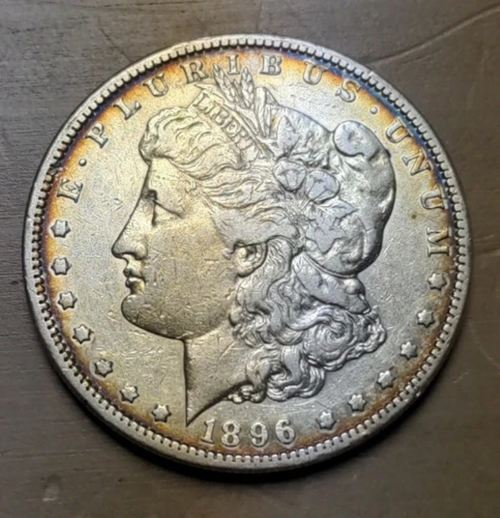 1896-S XF/AU モルガン銀貨 エクストラファイン 未使用 キー日付