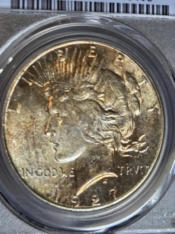 1927年 S $1 ピースダラー PCGS MS62 トーン