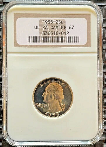 1955年 NGC プルーフ 67 ULTRA CAM ワシントン クォーター