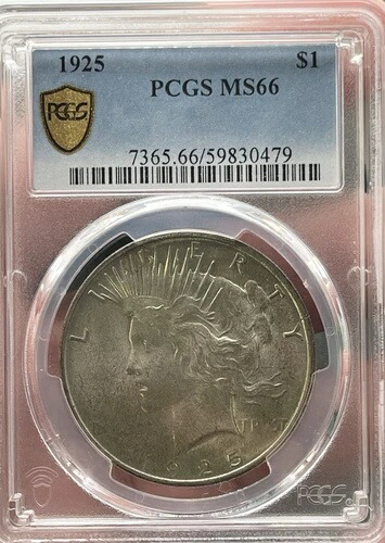 1925年 1ドル ピースダラー PCGS MS66