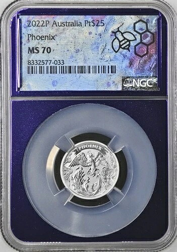 2022年 P オーストラリア 25ドル フェニックス 1/4オンス プラチナ NGC MS70｜WORLD RESOURCE【KING店】