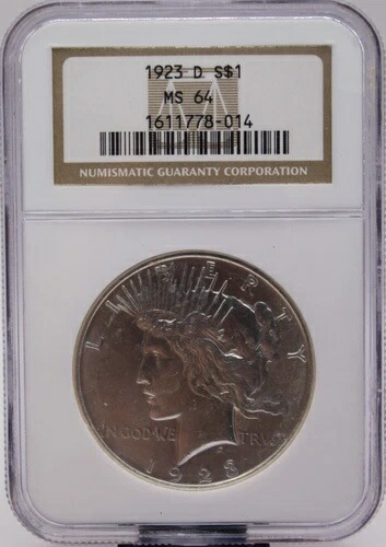 1923-D ピースダラー NGC MS64 (033PID)