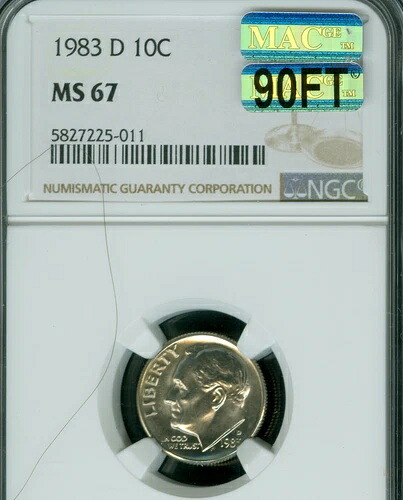 1983年 D ルーズベルト ダイム NGC MS67 MAC 90FB 最高級レジストリ MAC スポットレス $2000 FB * 217,250円