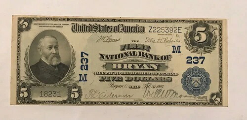 オハイオ州バイラン、ファースト・ナショナル・バンク、1902 PB、AU