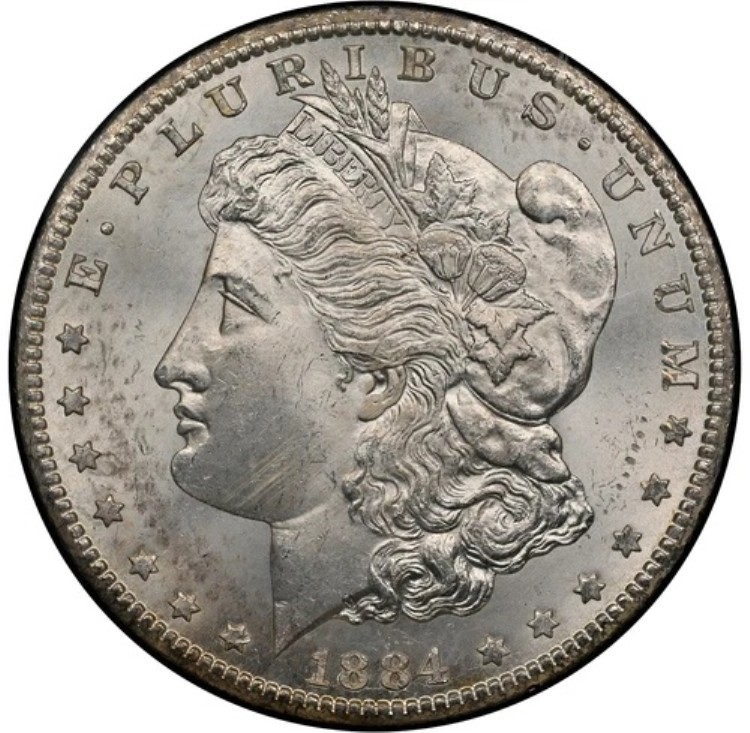 1884-CC モルガン銀貨、NGC MS-64 GSA の貴重な逸品！目を引く逸品です！ 217,250円