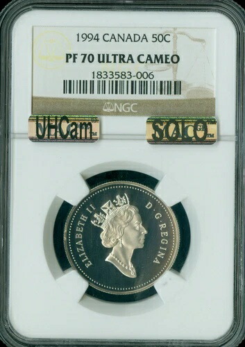 1994年 カナダ 50セント NGC PF70 ウルトラヘビーカメオ マックソロ 最高級 スポットレス * 217,250円