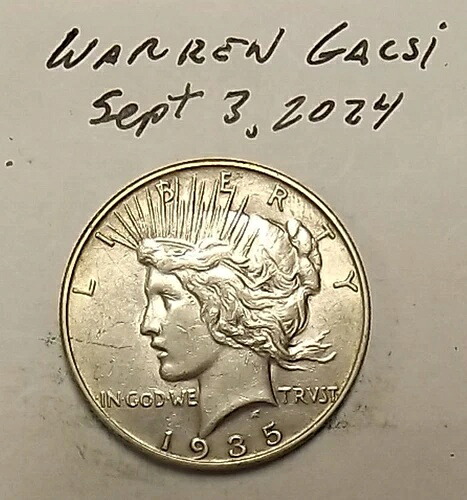 1935年 Sピースドル 90%銀貨 非常に良い # 304724 BU+++