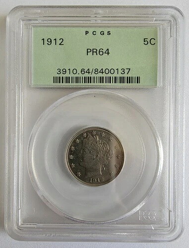 1912年 PCGS PR64 リバティV ニッケル