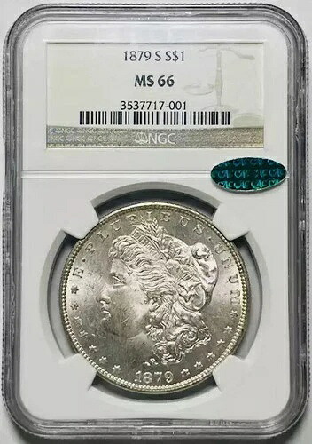 1879 S モーガン シルバー ダラー NGC MS-66 CAC ロー CAC ポップ!