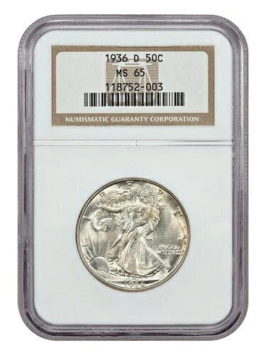 1936-D 50C NGC MS65 - ウォーキング・リバティ・ハーフダラー