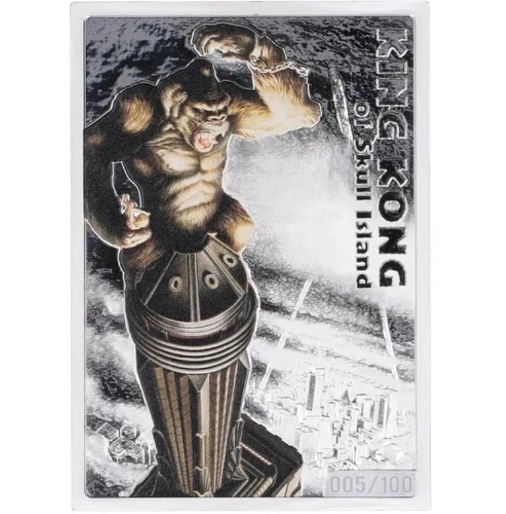 2024 101 Collectibles キングコング 髑髏島の巨神 5オンス カラー銀貨