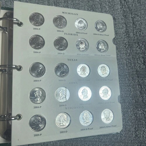 1999年から2008年までの50州25セント硬貨（銀貨とプルーフ付き）