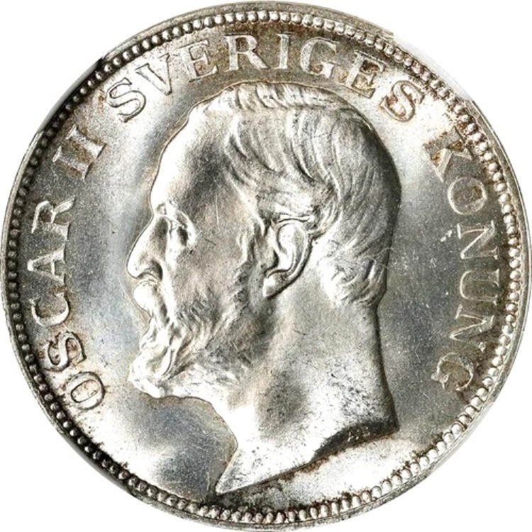 1907年 EB スウェーデン 1クローナ、NGC MS 66、魅力的な例 218,900円
