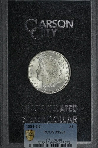 1884-CC GSA モルガン・ダラー PCGS MS-64 オリジナルボックス＆カード付き