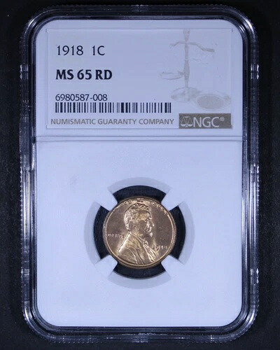 1918年リンカーン・ウィート・セント - 1セント NGC MS65 RD - 素晴らしい例|WORLD RESOURCE【KING店】