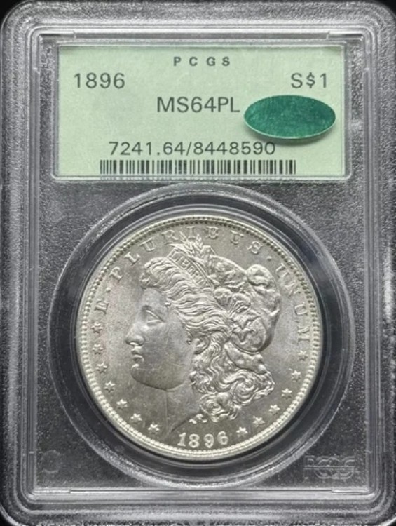 1896年 モルガン銀貨 PCGS MS-64 PL CAC