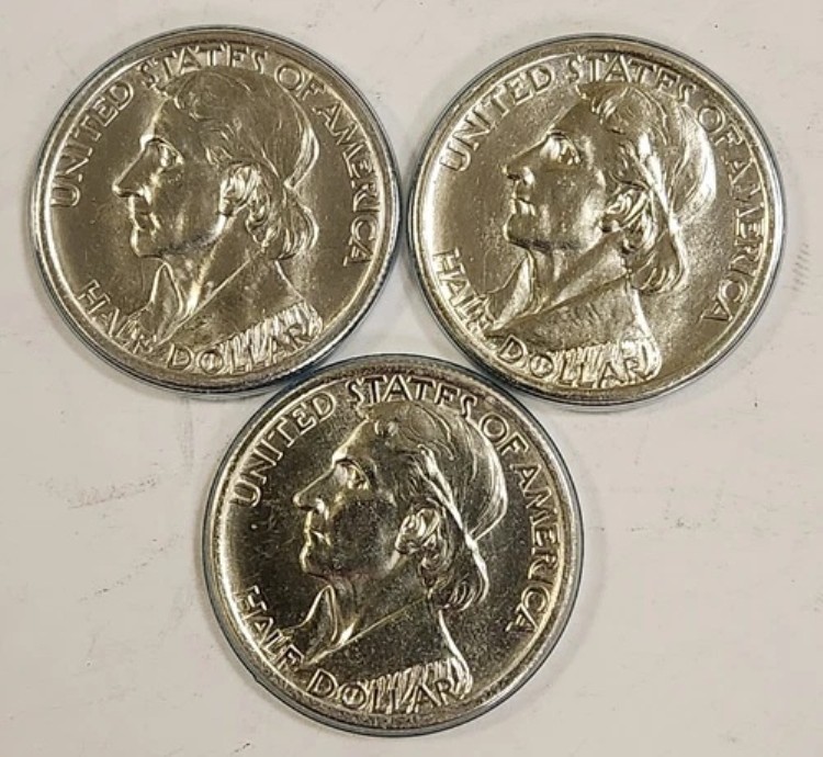 1936年ブーン記念銀貨ハーフドル（3枚）P、D、S CH BU状態