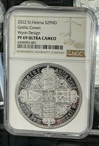 2022 セントヘレナ S2PND ゴシック クラウン ワイオン デザイン PF 69 U/C NGC Loc 1｜WORLD RESOURCE【KING店】