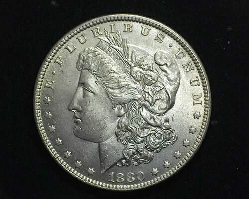 HS&C: 1880年 モルガン銀貨 BU Gem - 米国コイン