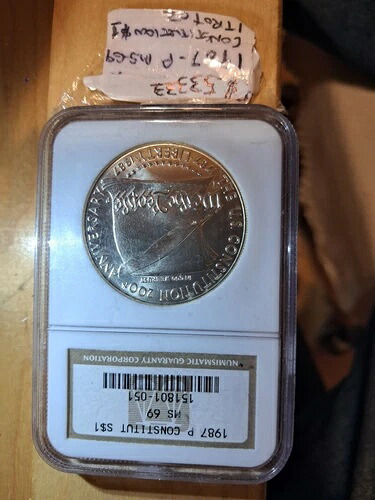 NGC MS69 1987-P 憲法記念銀貨 #2213122-018
