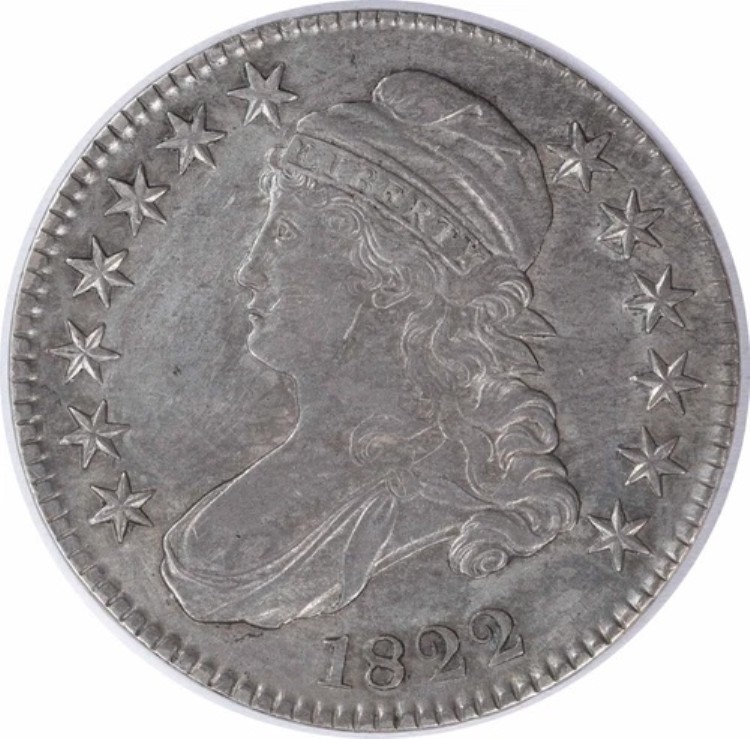 1822年 胸像銀貨 ハーフドル AU 未認定 #905