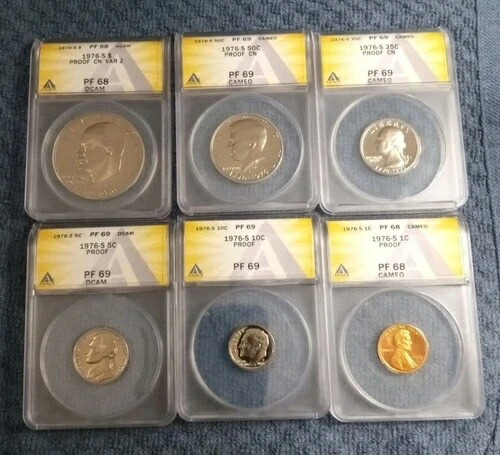 1976年バイセンテニアル記念プルーフコイン6枚セット（ブラックメントセット）ANACS